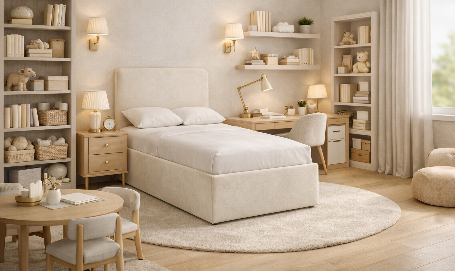 Tapicerowane Łóżko Dziecięce Redu Kids Box Texti - Elegancja z Lamówką i Skrzynią