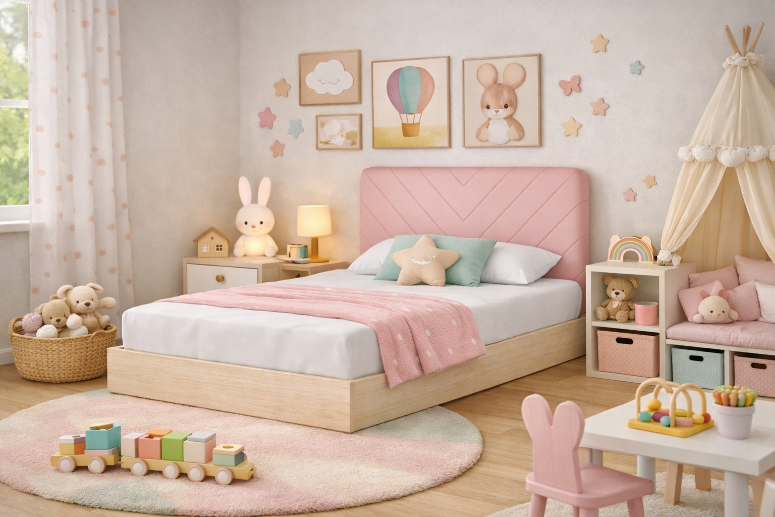 Rosnące Łóżko Dziecięce Stitch Jodełka Legs Basic - Skandynawski Styl