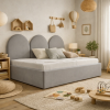 Młodzieżowe Łóżko Sofa Box Texti - Z Panelami Ściennymi i Pojemną Skrzynią