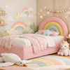 Łóżko Dziecięce Tęcza Double Bed - Podwójne Łóżko Tapicerowane Z Wysuwaną Szufladą Spania