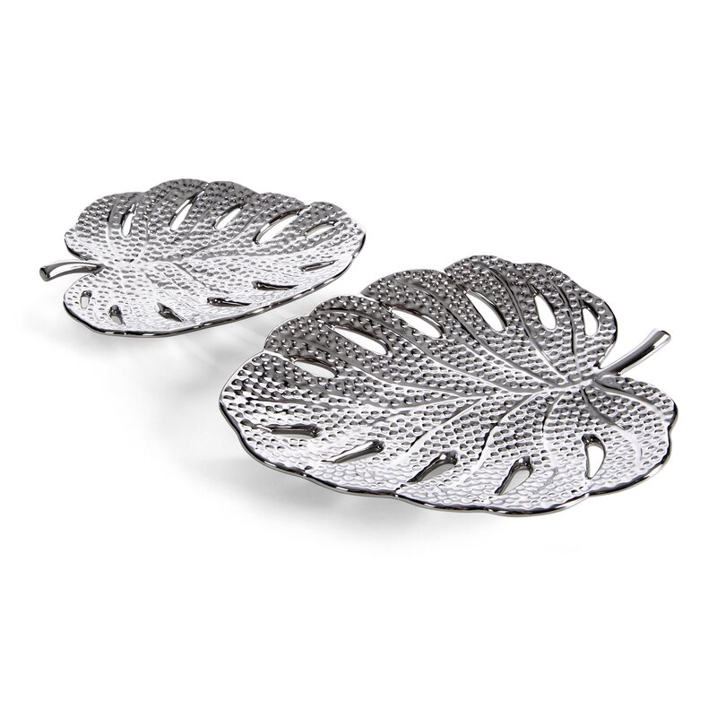 Patera ceramiczna KARLO (01) srebrna 25 X 19 X 4 CM – do biżuterii i dekoracji