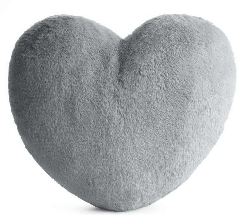 Poszewka na poduszkę Heart srebrna 45 X 45 CM – puszysta i miękka w dotyku