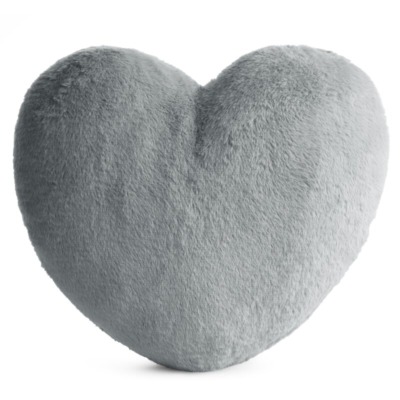 Poszewka na poduszkę Heart srebrna 45 X 45 CM – puszysta i miękka w dotyku