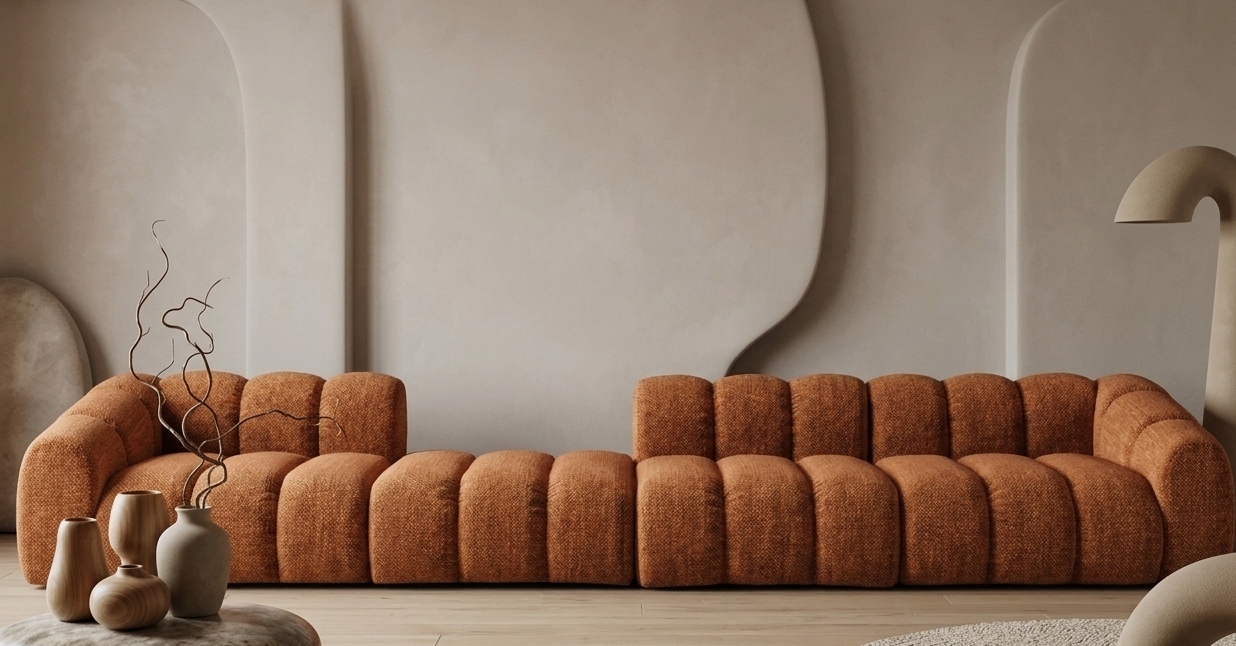 Sofa Tapicerowana Modułowa Arand Line SL+P+S+SP - Duża Kanapa 410 cm z Komfortowym Podłokietnikiem