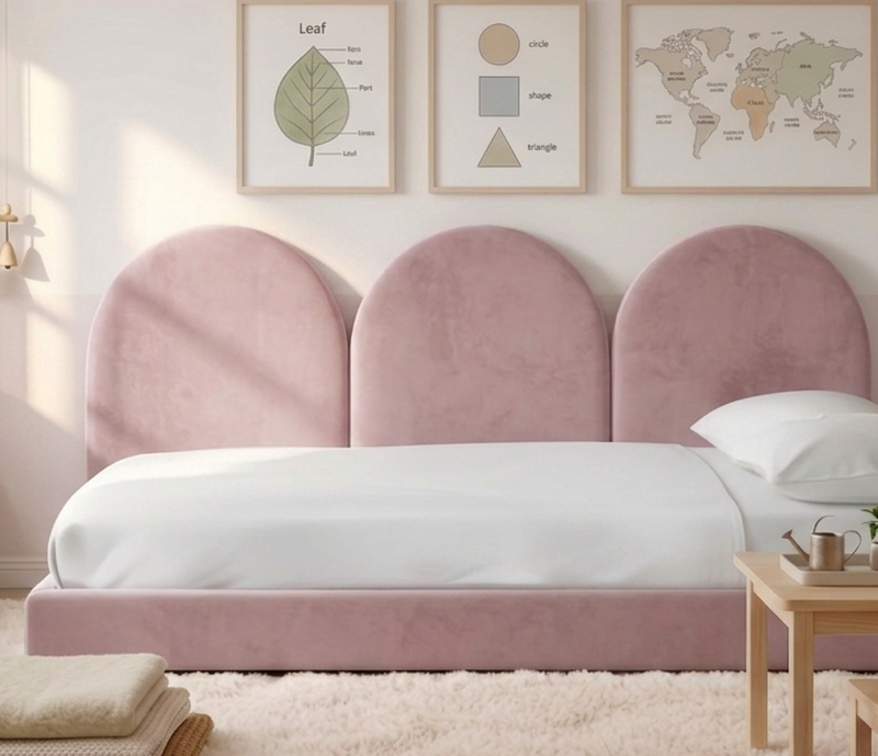 Rosnące Łóżko Dziecięce Sofa Legs Texti – Stylowa Sofa z Tapicerowanymi Panelami