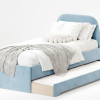 Łóżko Dziecięce Double Bed Trapez - Podwójne Łóżko Tapicerowane Z Wysuwaną Szufladą Spania