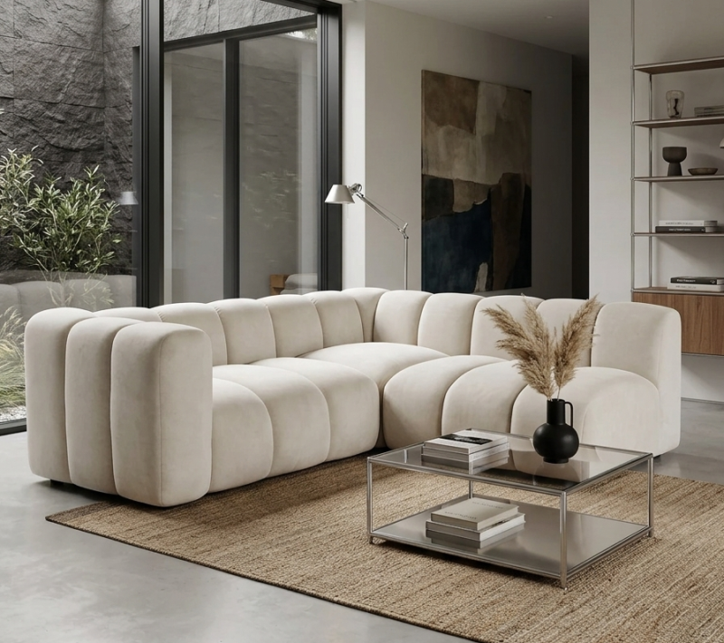 Sofa narożna modułowa tapicerowana Arand SL+RK+S
