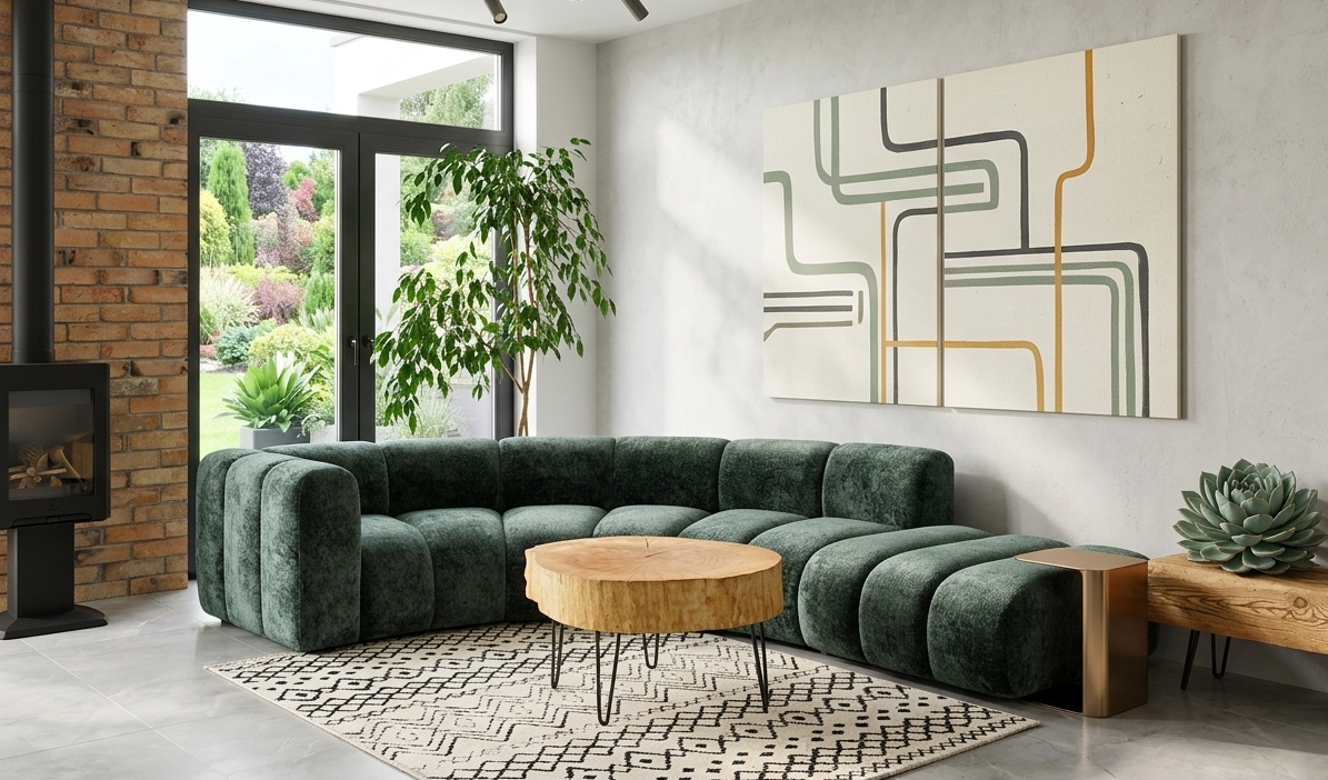 Nowoczesna sofa narożna modułowa tapicerowana Arand RL+R+P