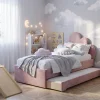 Łóżko Dziecięce Double Bed Chmurka - Podwójne Łóżko Tapicerowane Z Wysuwaną Szufladą Spania