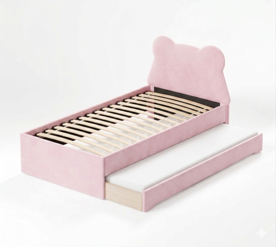 Podwójne Łóżko Wysuwane Double Bed Miś Teddy - Funkcjonalność dla Rodzeństwa