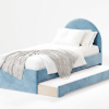 Łóżko Dziecięce Double Bed Pille - Podwójne Łóżko Tapicerowane Z Wysuwaną Szufladą Spania