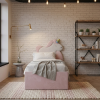 Łóżko Młodzieżowe Double Bed Z Panelami Ściennymi - Podwójne Łóżko Tapicerowane Z Wysuwaną Szufladą