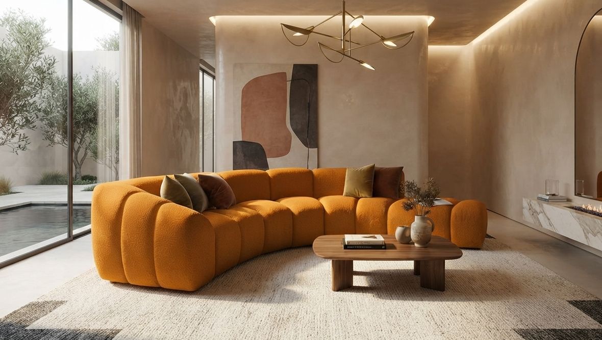 Nowoczesna Sofa Narożna do Salonu Arand Line RL+R+P - Modułowa Tapicerowana Pikowana