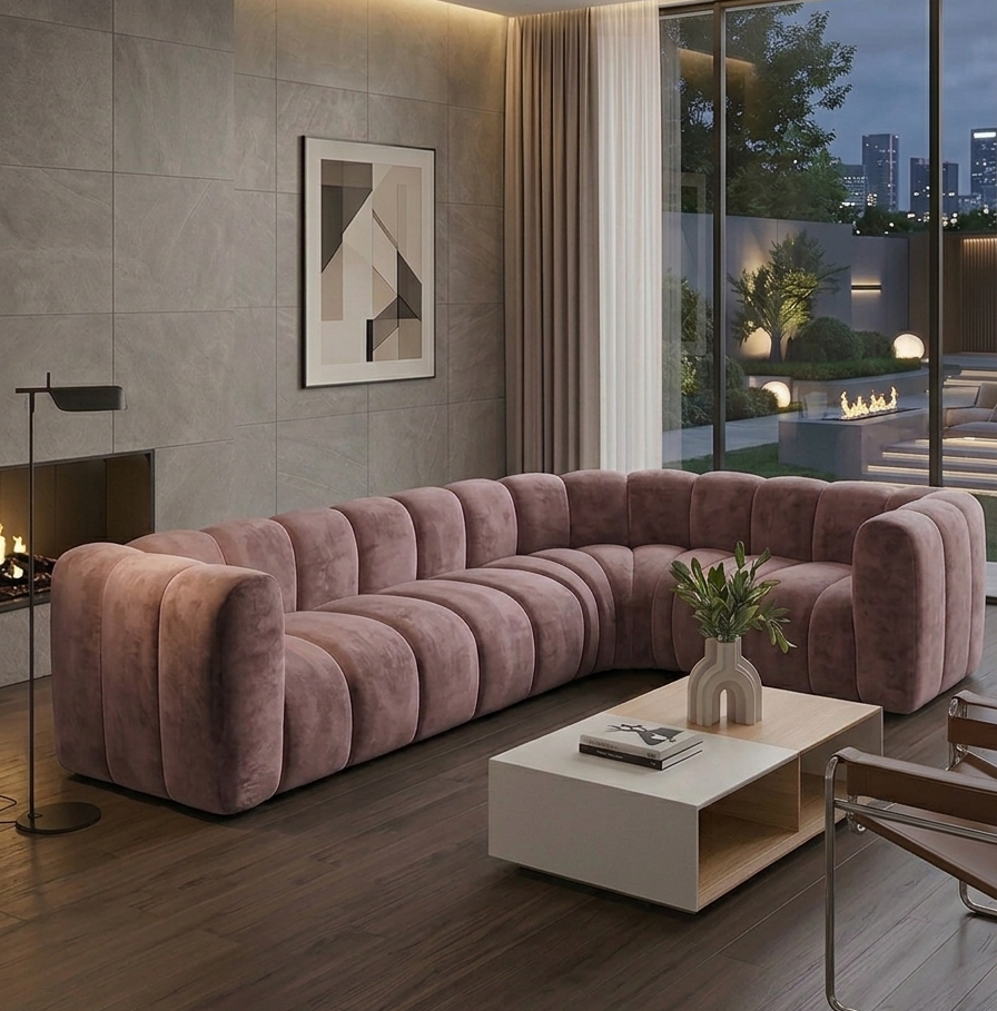 Sofa narożna modułowa tapicerowana Arand SL5+RS+SP5