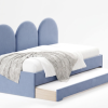 Łóżko Młodzieżowe Double Bed Z Panelami Ściennymi - Podwójne Łóżko Tapicerowane Z Wysuwaną Szufladą
