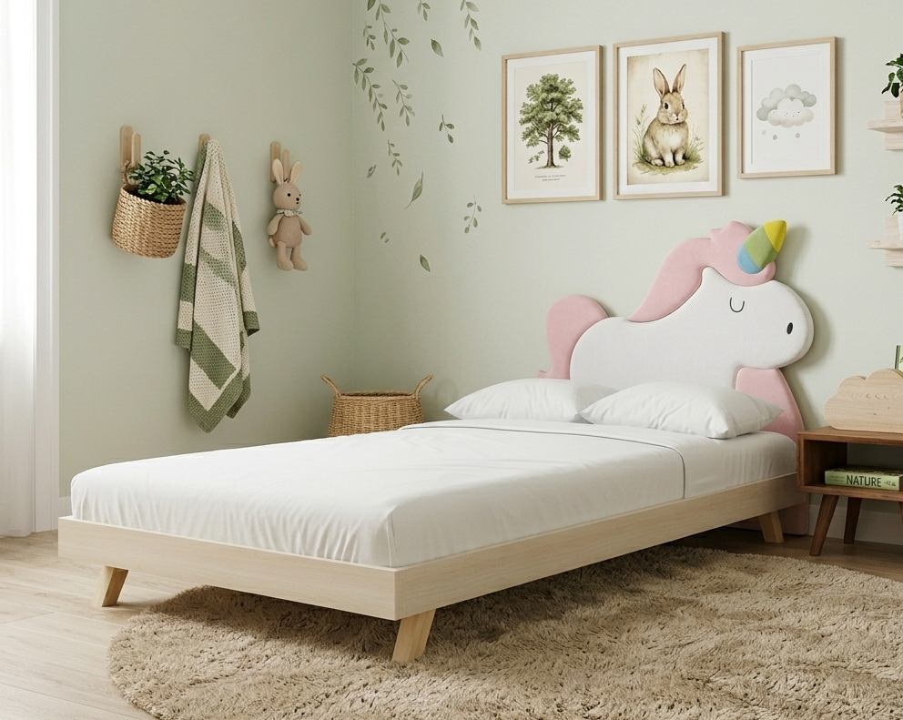 Łóżko Dziecięce Unicorn Legs Basic - Rosnące Łóżko Z Zagłówkiem W Kształcie Jednorożca