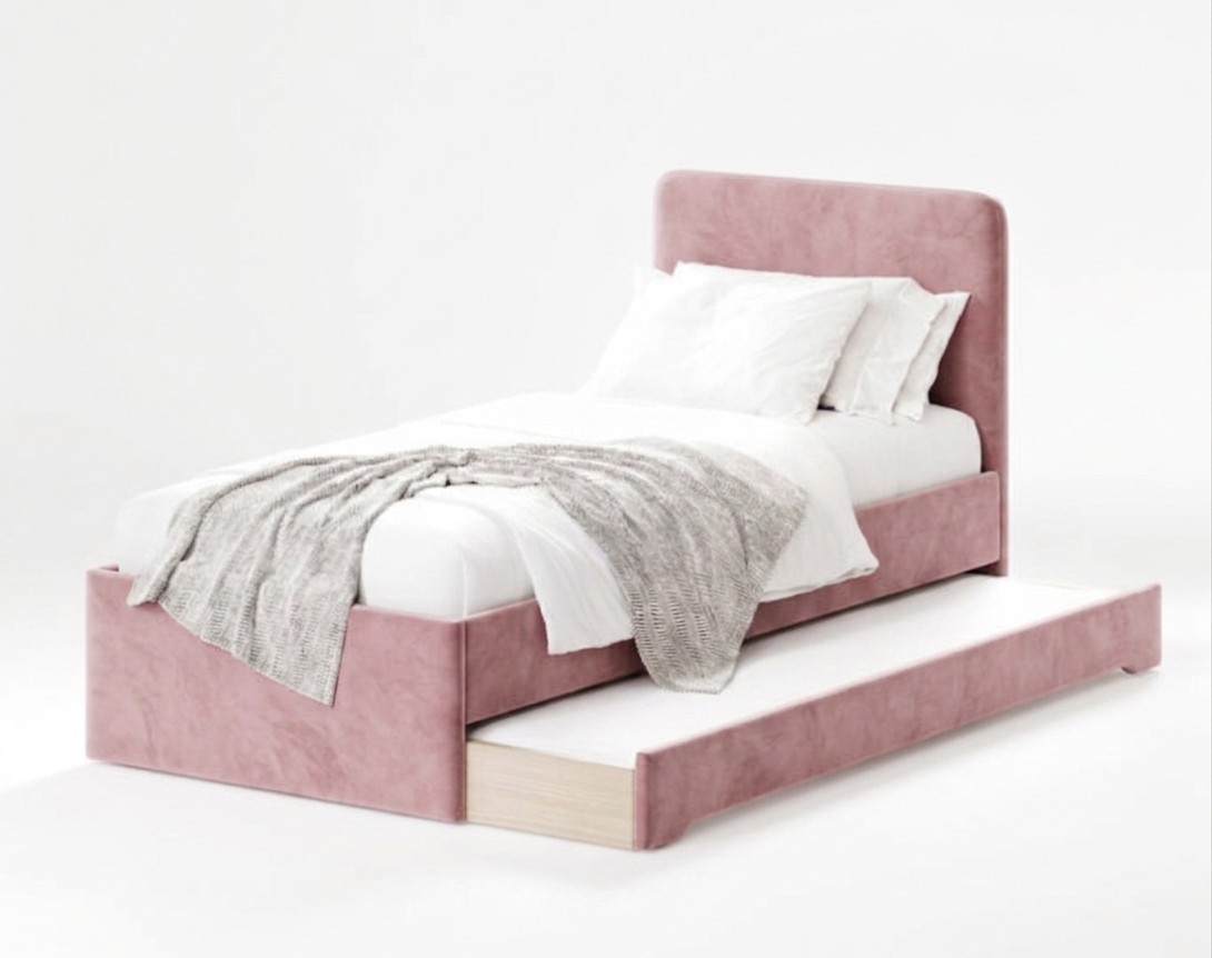 Łóżko Dziecięce Double Bed Redu - Podwójne Łóżko Tapicerowane Z Wysuwaną Szufladą Spania