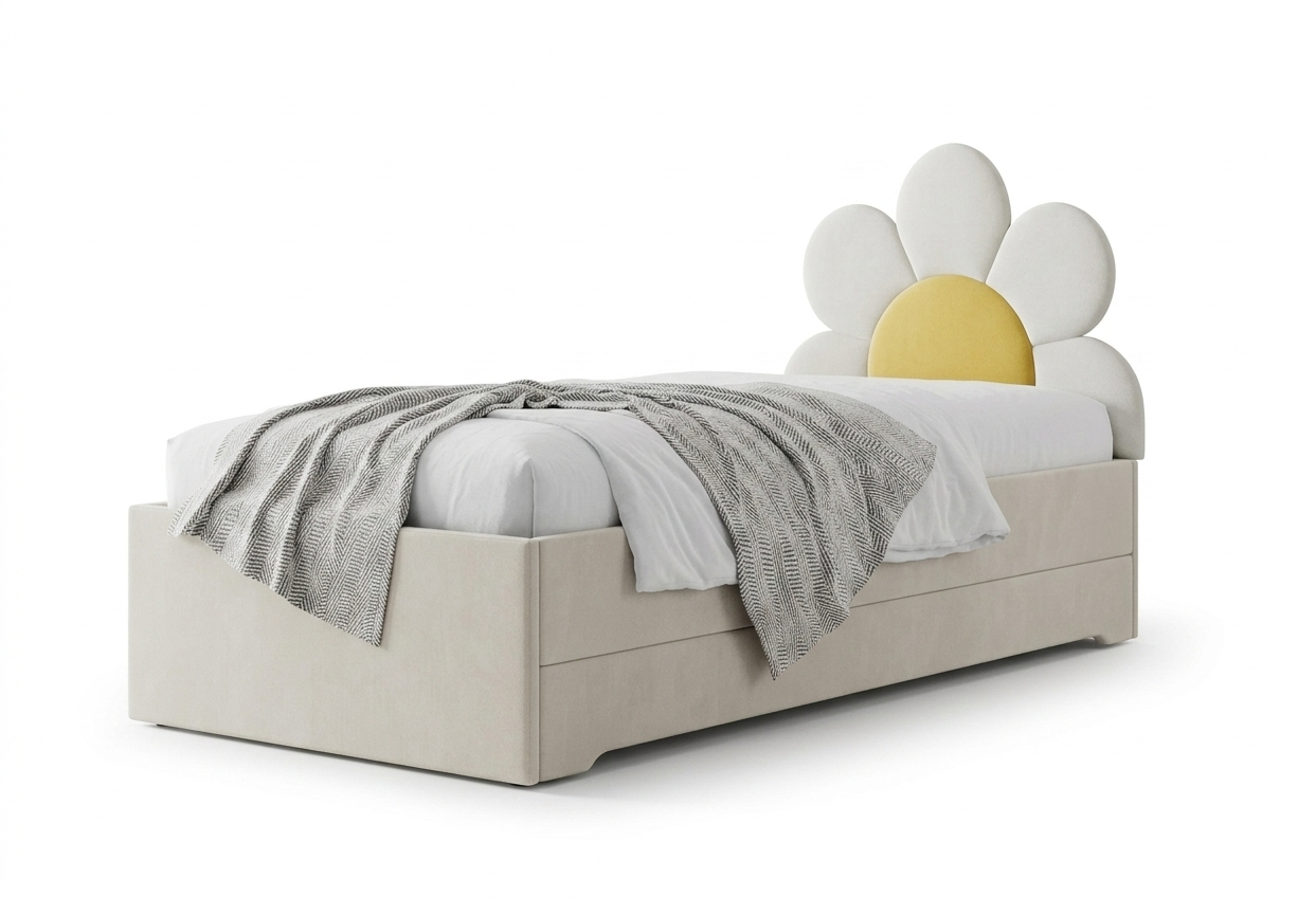 Łóżko Dziecięce Double Bed Daisy Stokrotka - Podwójne Łóżko Tapicerowane Z Szufladą Spania