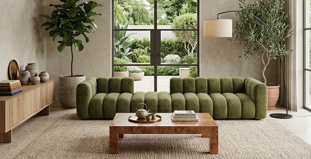 Nowoczesna pikowana sofa modułowa tapicerowana Arand SL+P+S+SP