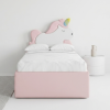 Łóżko Dziecięce Unicorn Box Texti - Tapicerowane Łóżko Z Pojemnikiem I Motywem Jednorożca