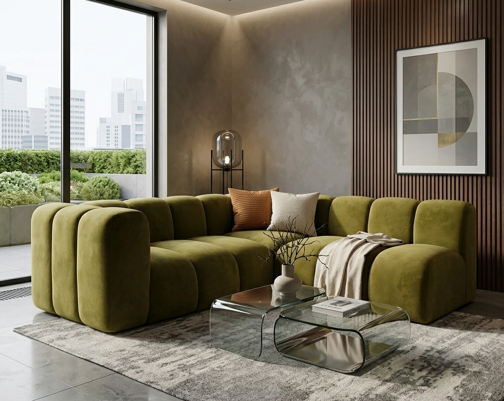 Sofa narożna modułowa tapicerowana Arand SL+RK+S