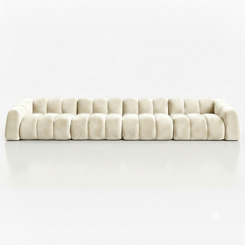 Nowoczesna Pikowana Sofa Modułowa Arand Line SL+S+S+SP - Duża Tapicerowana Kanapa 410 cm do Salonu