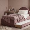 Łóżko Dziecięce Double Bed Pille - Podwójne Łóżko Tapicerowane Z Wysuwaną Szufladą Spania