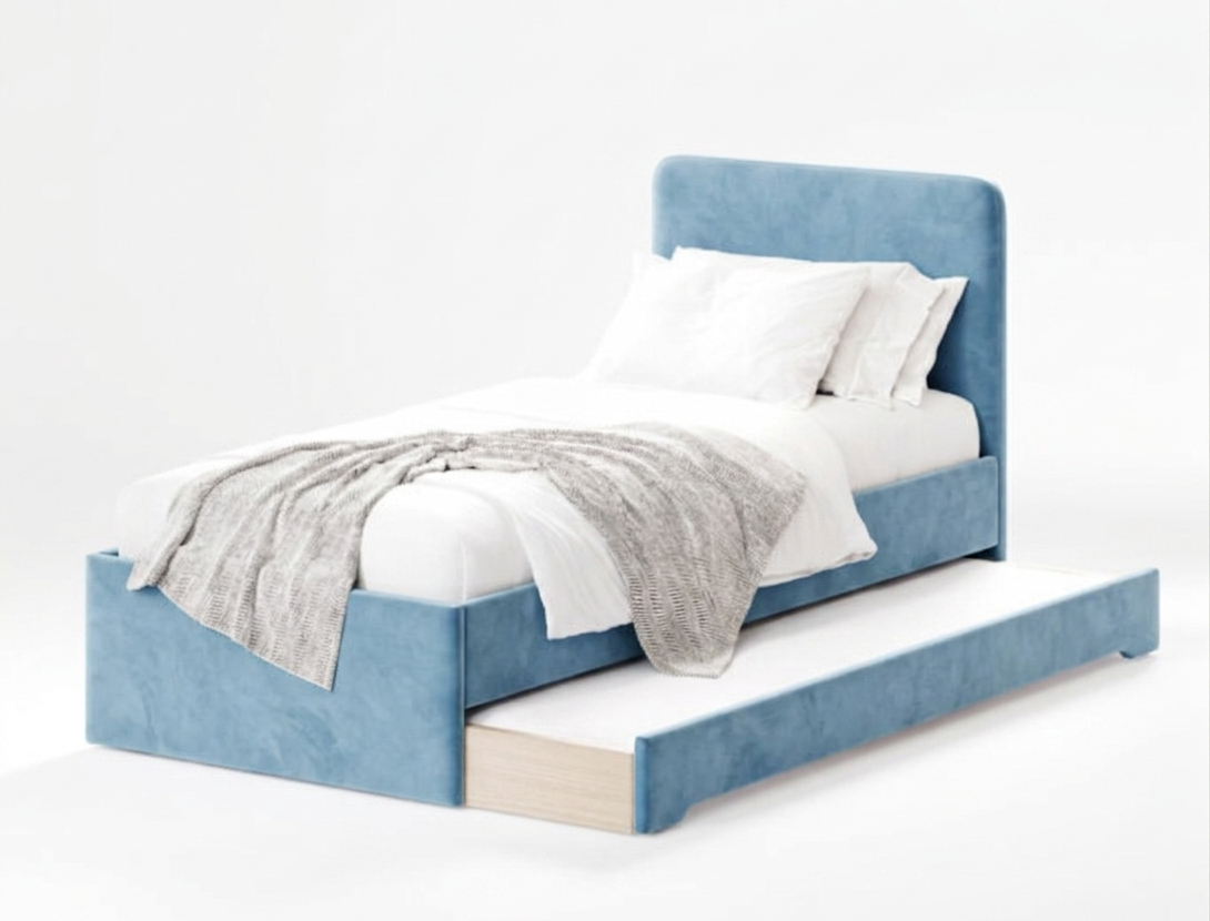 Łóżko Dziecięce Double Bed Redu - Podwójne Łóżko Tapicerowane Z Wysuwaną Szufladą Spania