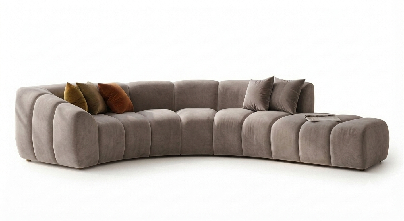 Nowoczesna Sofa Narożna do Salonu Arand Line RL+R+P - Modułowa Tapicerowana Pikowana