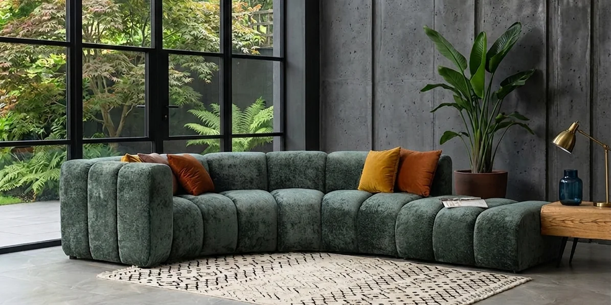 Nowoczesna sofa narożna modułowa tapicerowana Arand RL+R+P