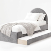 Łóżko Dziecięce Double Bed Pille - Podwójne Łóżko Tapicerowane Z Wysuwaną Szufladą Spania