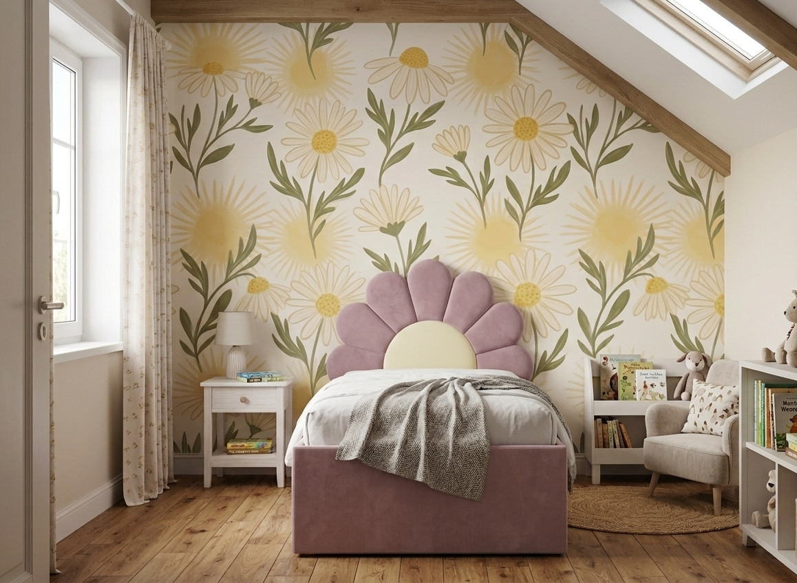 Łóżko Dziecięce Double Bed Daisy Stokrotka - Podwójne Łóżko Tapicerowane Z Szufladą Spania