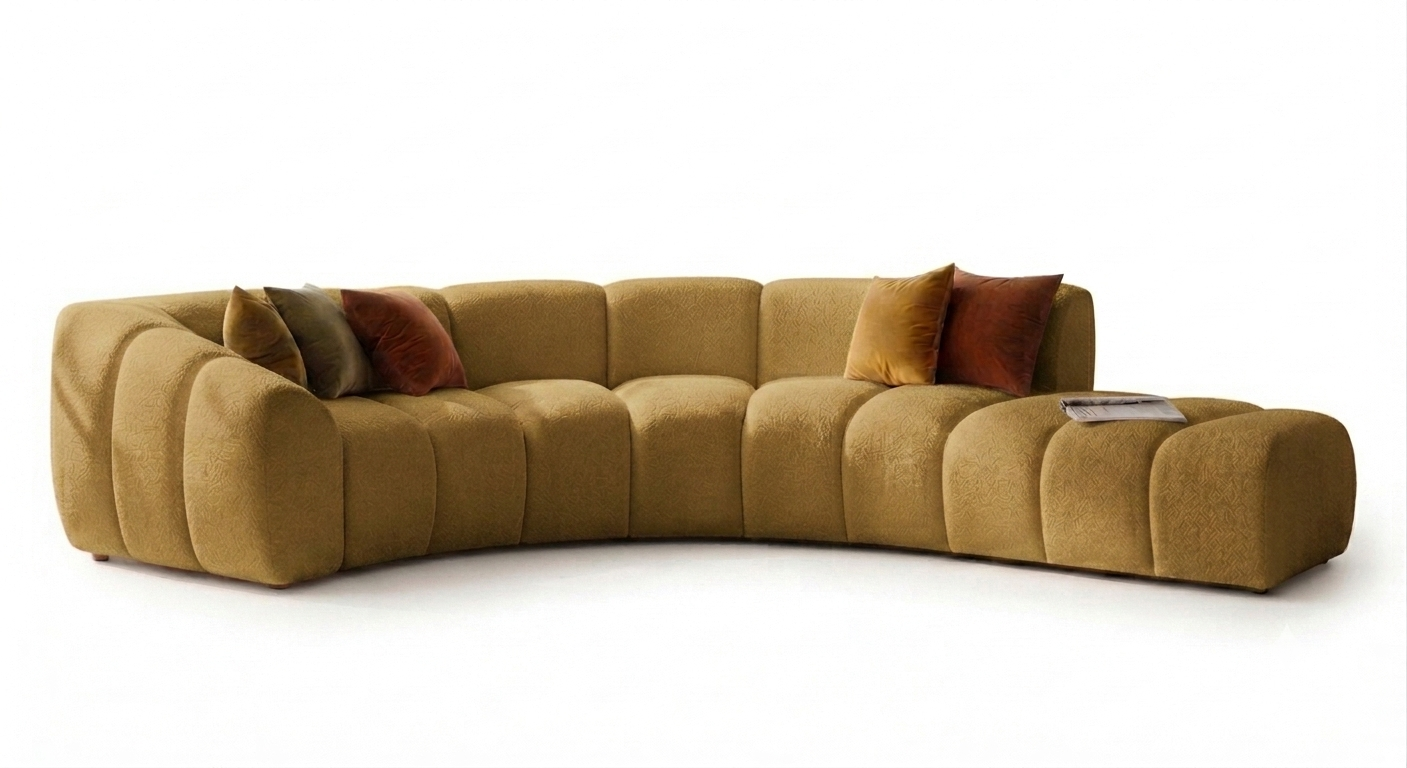 Nowoczesna Sofa Narożna do Salonu Arand Line RL+R+P - Modułowa Tapicerowana Pikowana