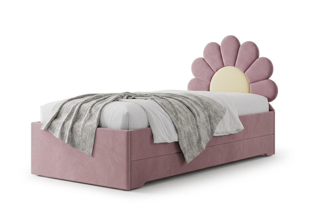 Łóżko Dziecięce Double Bed Daisy Stokrotka - Podwójne Łóżko Tapicerowane Z Szufladą Spania