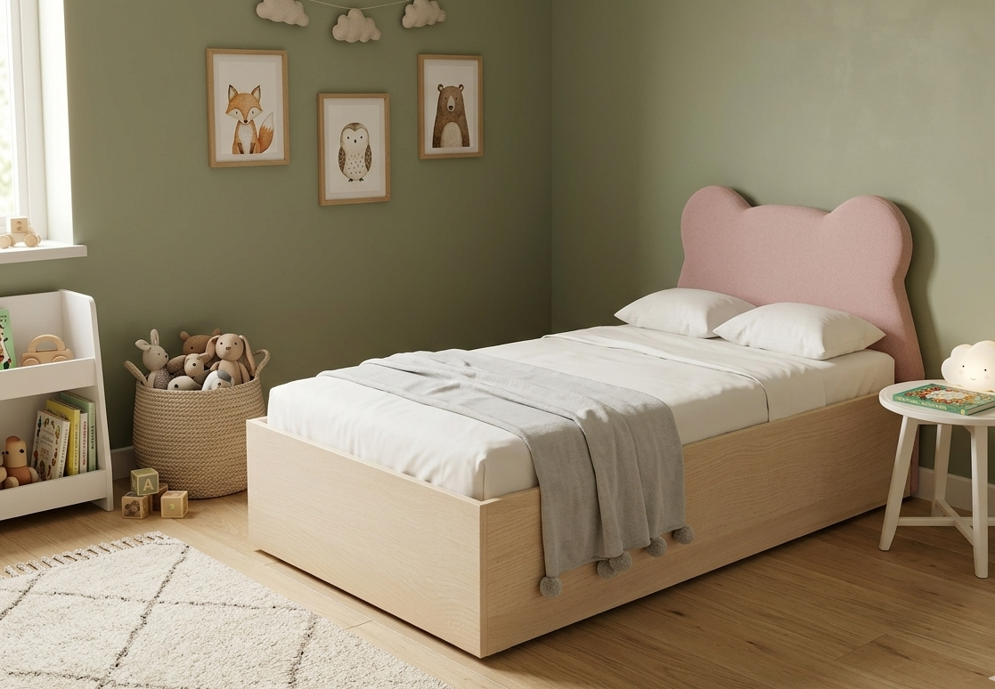Łóżko Dziecięce Miś Teddy Box Basic - Przytulny Design z Praktycznym Pojemnikiem
