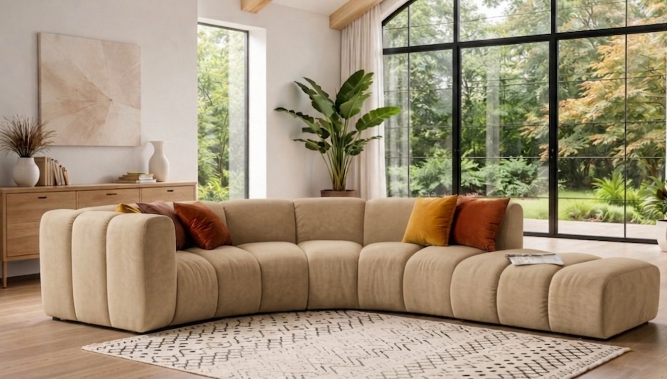 Nowoczesna sofa narożna modułowa tapicerowana Arand RL+R+P
