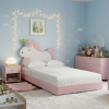 Łóżko Dziecięce Unicorn Legs Texti - Rosnące Łóżko Z Tapicerowaną Ramą I Motywem Jednorożca
