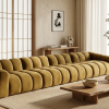 Narożna Sofa Modułowa Tapicerowana Arand Line SZL+SP4 - Nowoczesny Pikowany Narożnik Z Szezlongiem