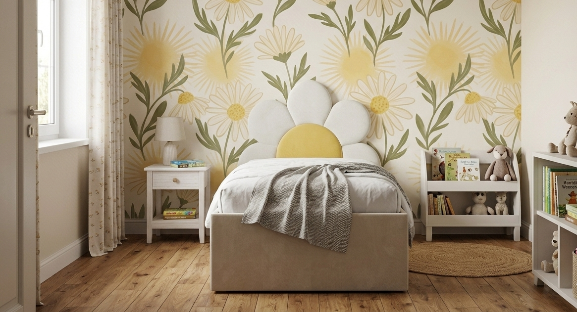 Łóżko Dziecięce Double Bed Daisy Stokrotka - Podwójne Łóżko Tapicerowane Z Szufladą Spania