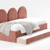 Łóżko Młodzieżowe Double Bed Z Panelami Ściennymi - Podwójne Łóżko Tapicerowane Z Wysuwaną Szufladą