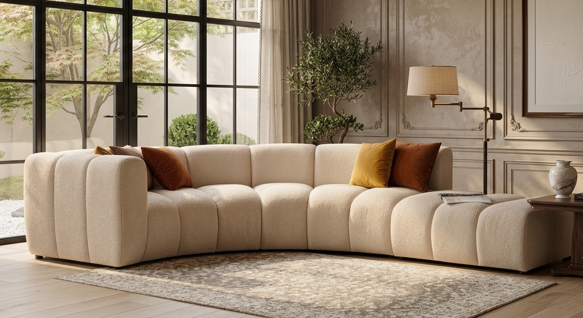 Nowoczesna sofa narożna modułowa tapicerowana Arand RL+R+P