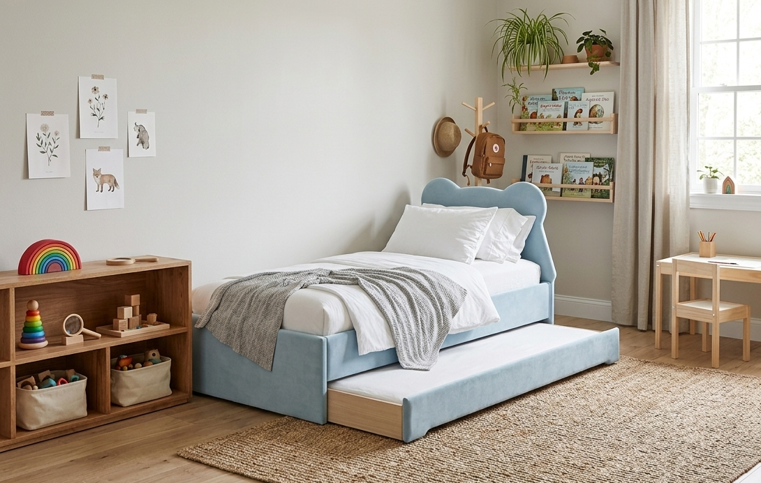 Podwójne Łóżko Wysuwane Double Bed Miś Teddy - Funkcjonalność dla Rodzeństwa