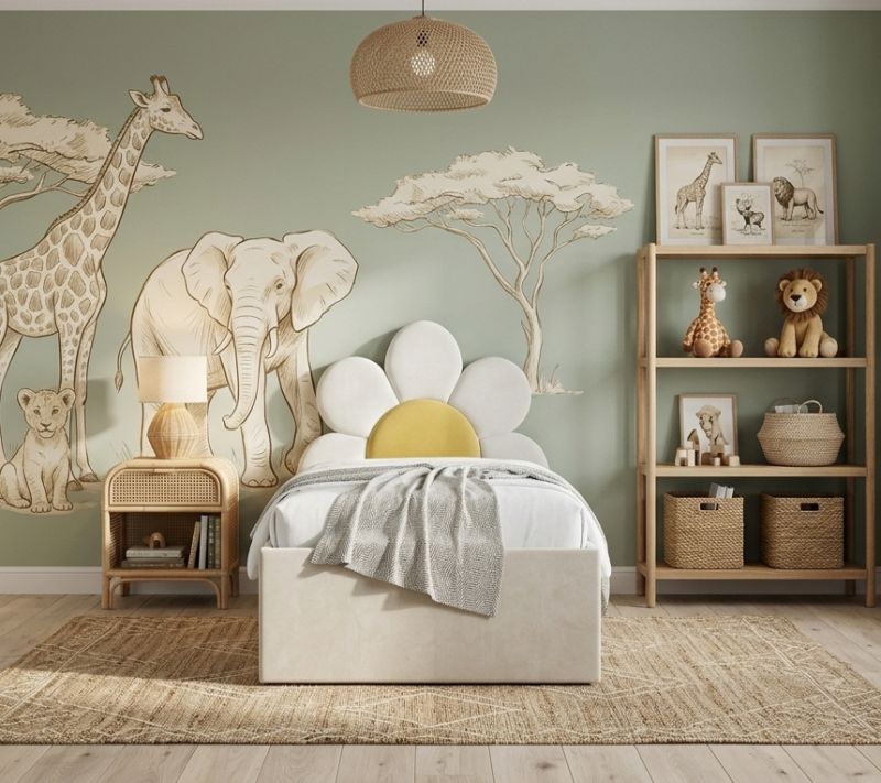 Łóżko Dziecięce Double Bed Daisy Stokrotka - Podwójne Łóżko Tapicerowane Z Szufladą Spania