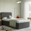 Tapicerowane Łóżko Dziecięce Redu Kids Box Texti - Elegancja z Lamówką i Skrzynią