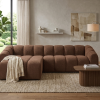 Narożna Sofa Modułowa Tapicerowana Arand Line SZL+SP4 - Nowoczesny Pikowany Narożnik Z Szezlongiem
