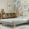 Łóżko Dziecięce Sofa Legs Texti - Minimalistyczne Tapicerowane Łóżko Rosnące Przypodłogowe Na Nóżkach