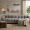 Narożna Sofa Modułowa Tapicerowana Arand Line SZL+SP4 - Nowoczesny Pikowany Narożnik Z Szezlongiem