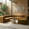 Sofa modułowa tapicerowana kształt "U" Arand SL+S+RS+S+RS+S+P