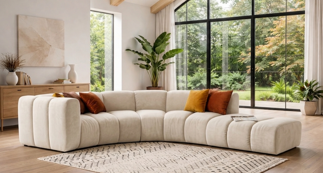 Nowoczesna sofa narożna modułowa tapicerowana Arand RL+R+P