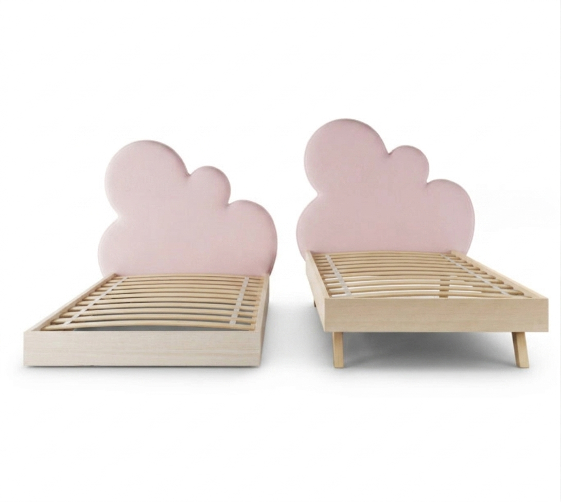Rosnące Łóżko Dziecięce Chmurka Cloud Legs Basic - Przypodłogowe z Zagłówkiem Chmurką